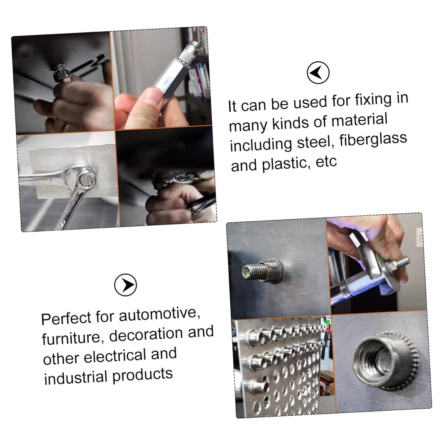 PLAFOPE 100Pcs Aluminum Pull Cap Rivet Nut Insert Assortment for Bicycle Accessories Threaded Insert Riveted Nut Aluminum Alloy Flat Head image number 4