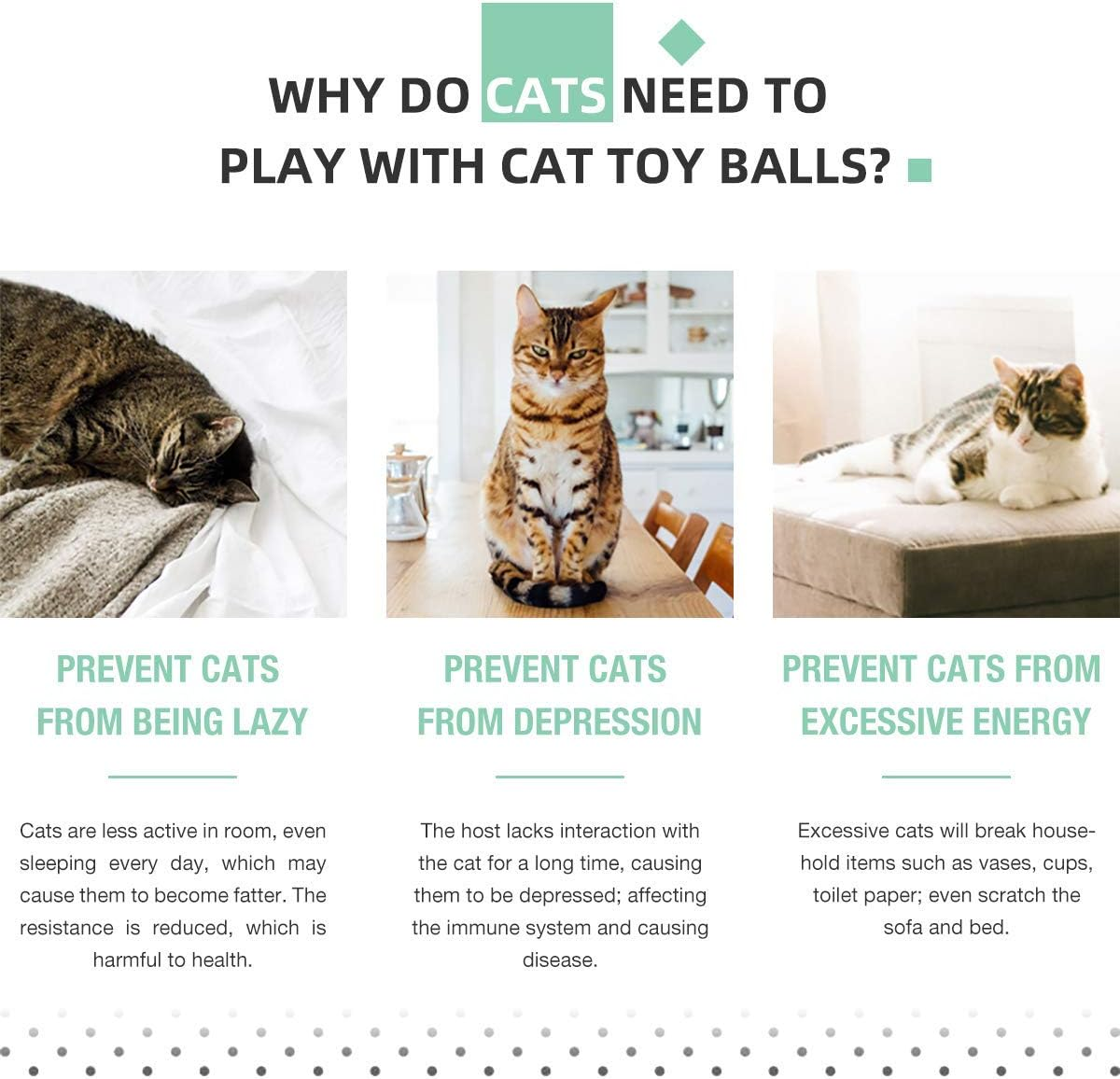 Cat Toys Ball Best Interactive Cat Toys Automatic Self-Rotating and USB Rechargeable LED Light Electronic Cat Toy Ball for Indoor Cats Kitten Exercise Toys (Newest Version) image number 3