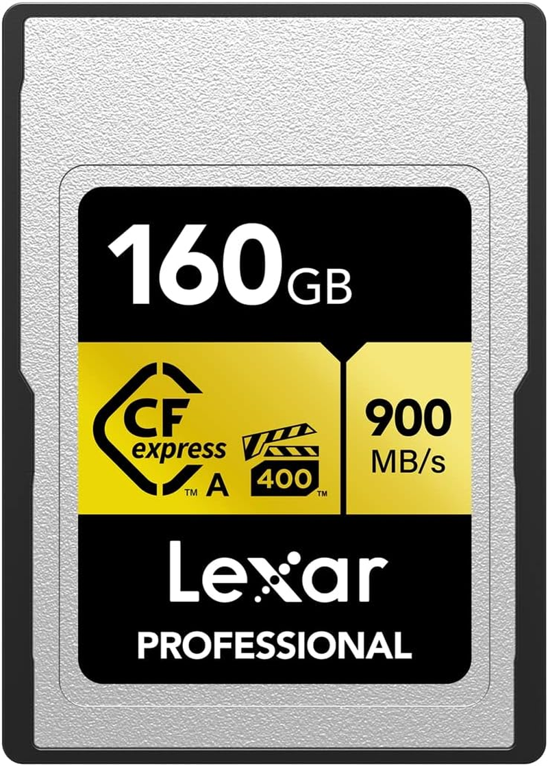 Lexar Professional Cfexpress Type a Gold Series Memory Card, 160GB, Black/Gold image number 1