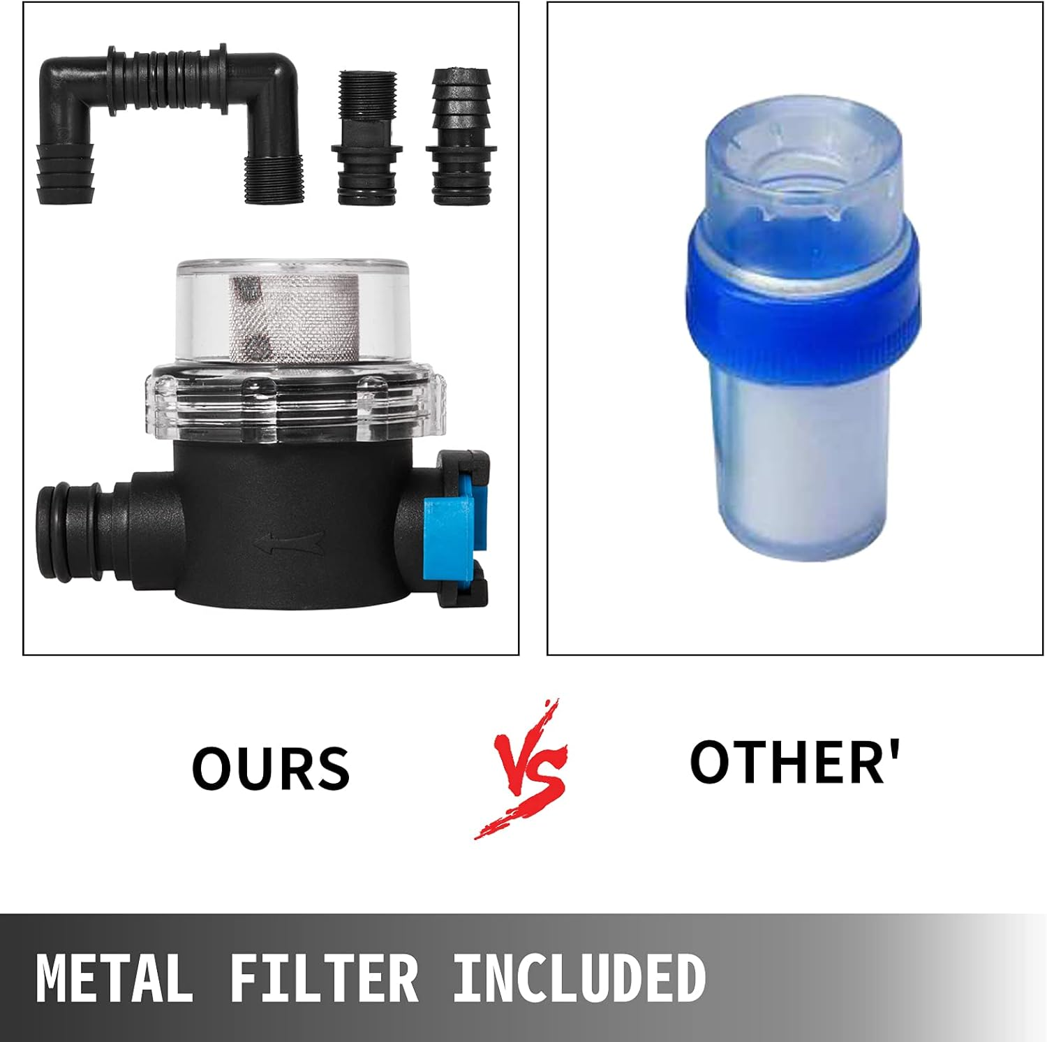 VEVOR Water Pressure Diaphragm Pump, 12V FL-40 High Pressure Diaphragm Water Pump, 40PSI Automatic Self Priming Water Pump, 17L/MIN Misting Booster Sprayer Diaphragm Pump for Caravan Boat RV Garden image number 3