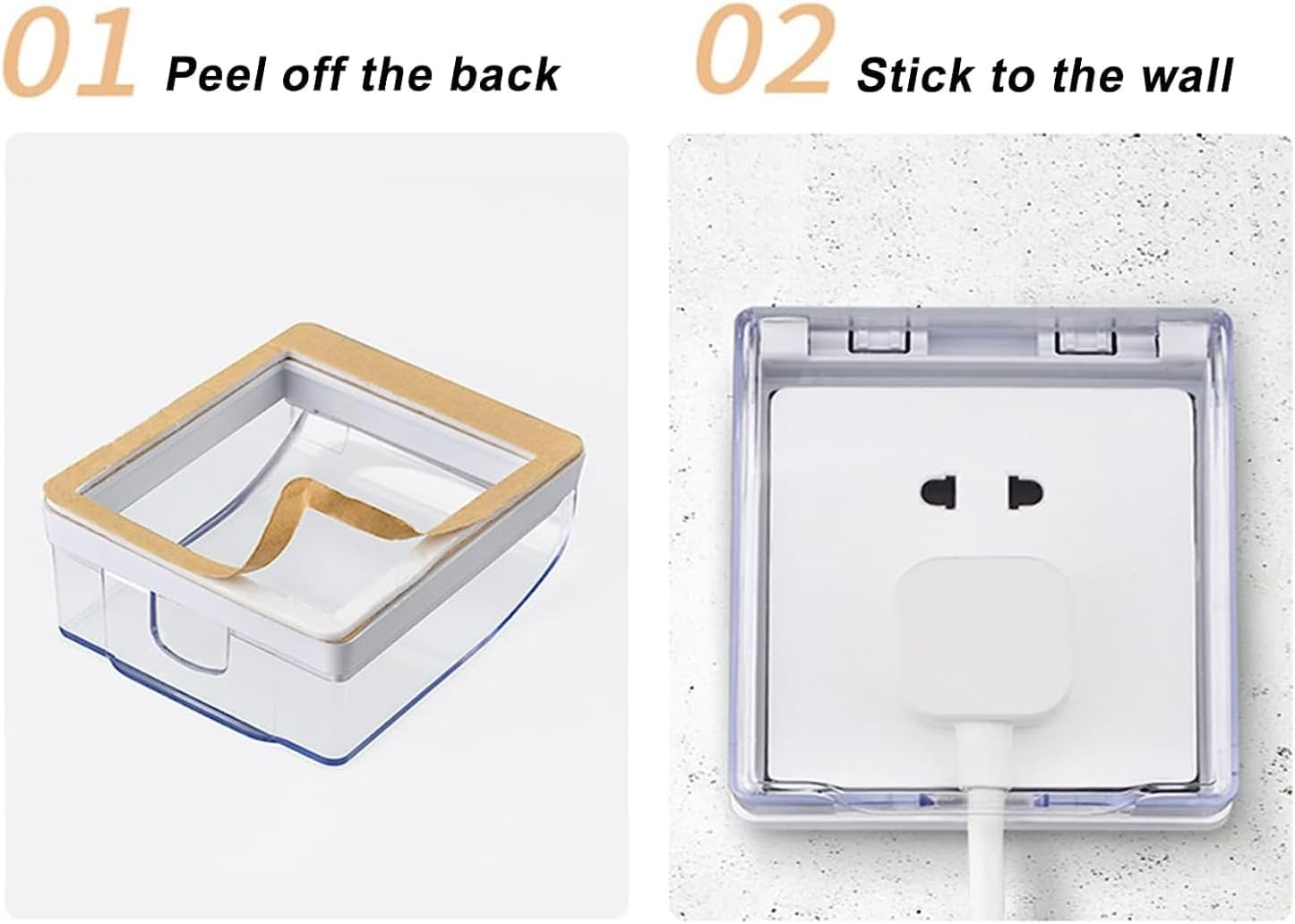 Power Box Baby Proof Outlet Cover White Outlet Covers Electric Luminaries Outdoor Wall Switch Guard Socket Cover Weatherproof Farmhouse Switch Plates Wall Switch Cover（Transparent Color） image number 1