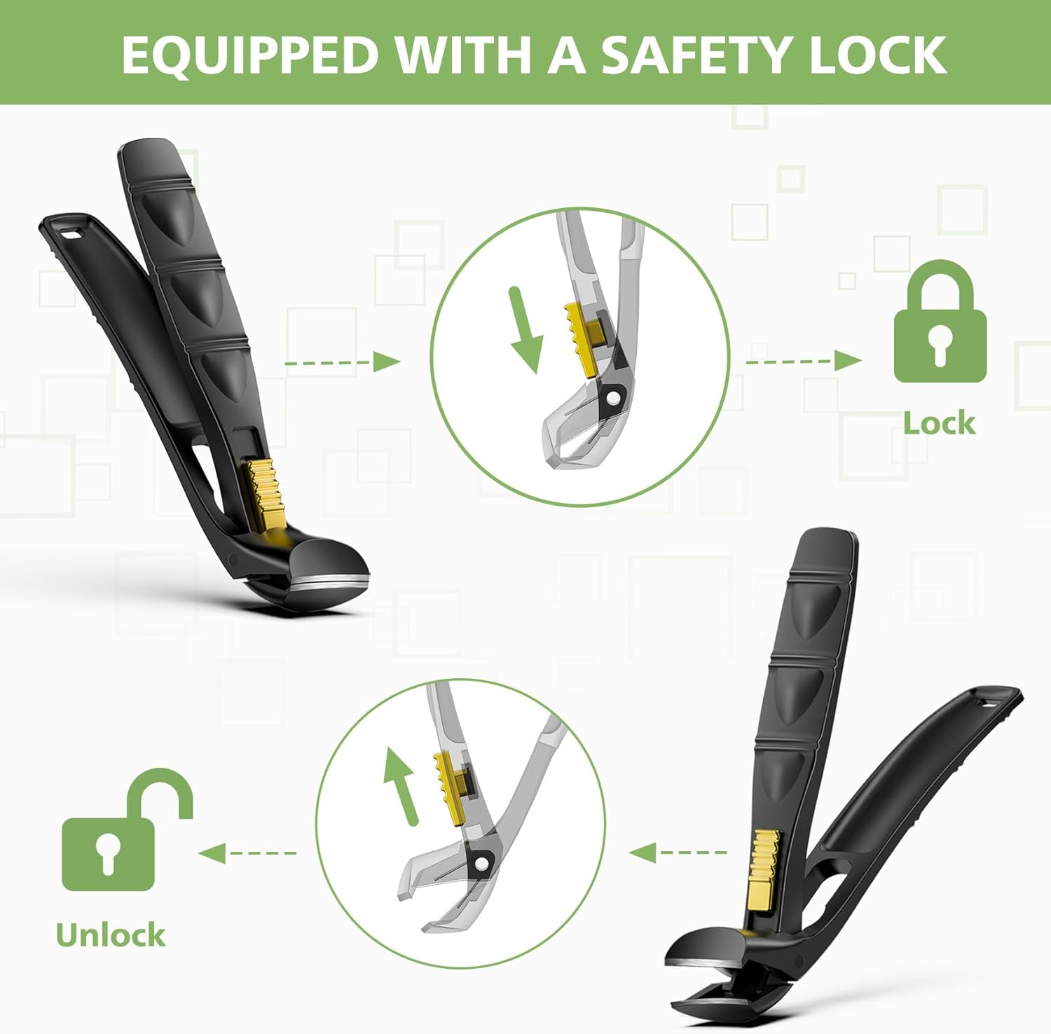 BALUCA Curved Cutting Jaw Toenail Clippers for Seniors for Thick Toenails, Ergonomic Large Toe Nail Clippers for Men, Long Handle Fingernail Clipper Cutter with Catcher - Black image number 1