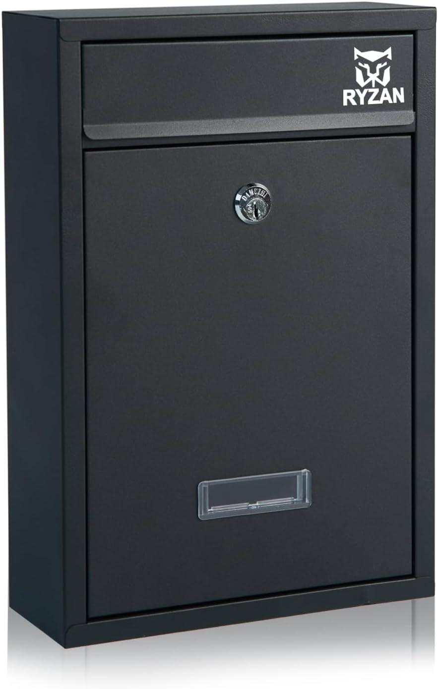 RYZAN Letter Box, Post Box & Parcel Box Outdoor - Lockable Storage Box with Secure Key Lock - Post Boxes Wall Mounted Waterproof, Durable Rust-Resistant Design for Residential & Commercial Use image number 5