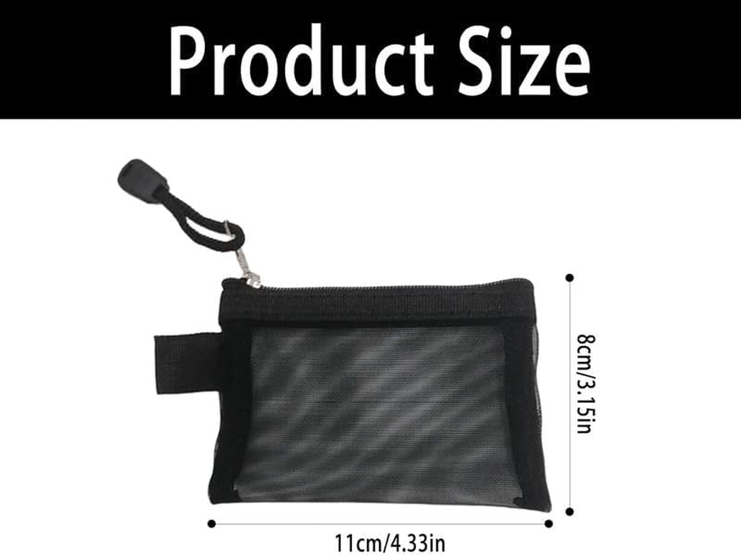 Mini Zipper Mesh Bags, 12Pcs Black Mesh Makeup Bags Nylon Cosmetic Pouch with Zipper, Nylon Mesh Coin Purse Small Zipper Pouch for Lipstick Key Credit Card image number 6