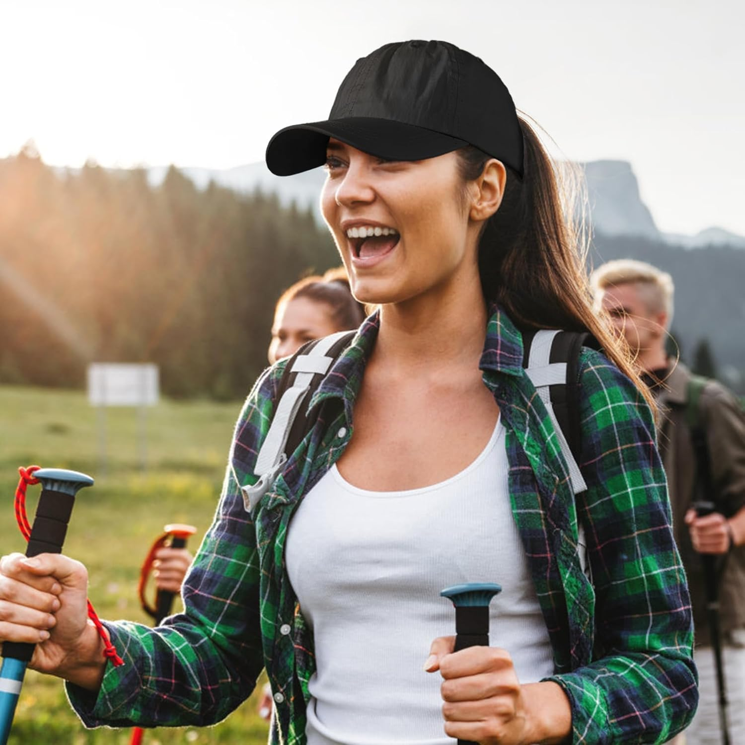 Hebenie Waterproof Running Cap Women Men - Quick Dry UV Protection Baseball Caps for Hiking Sports Outdoor image number 5