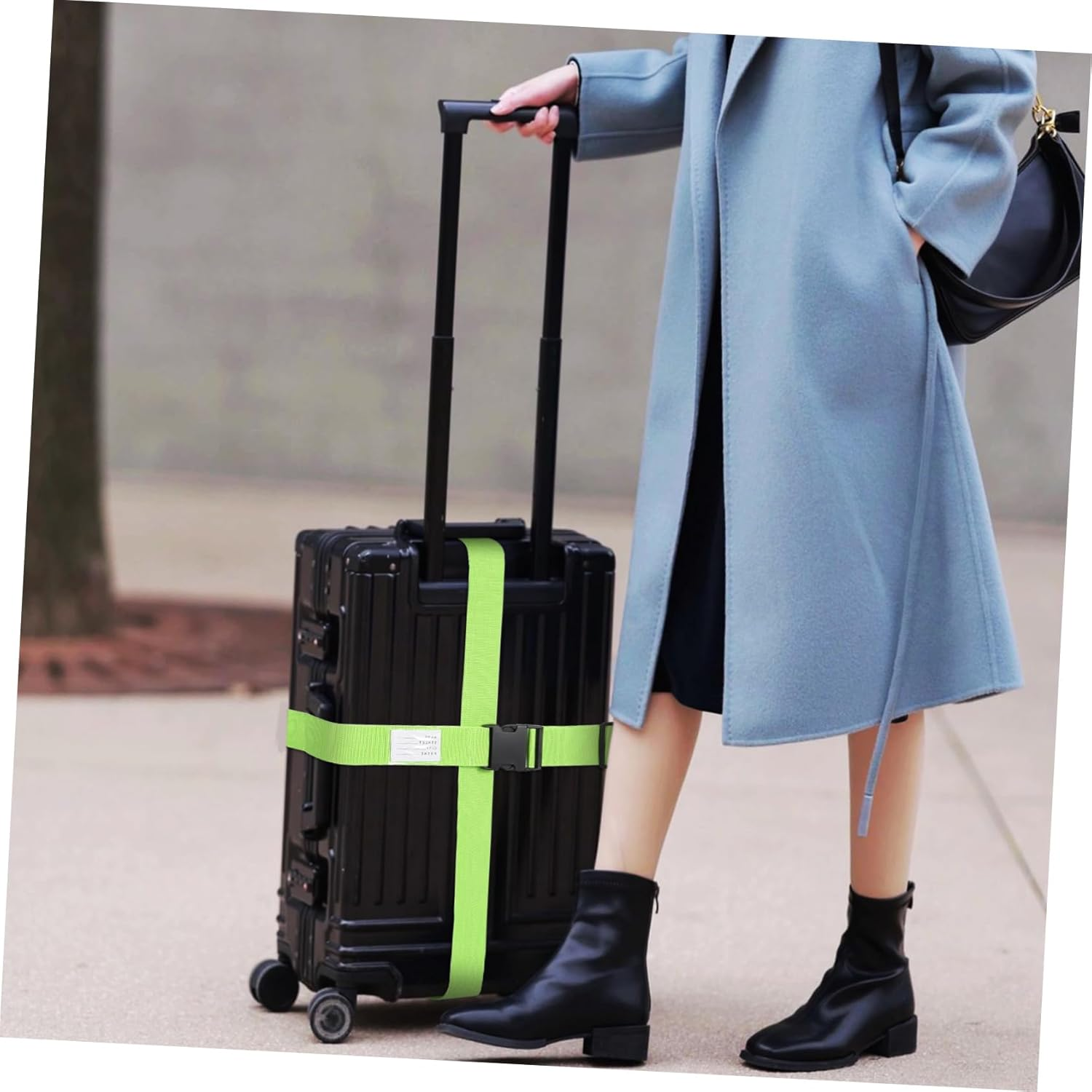 LIGHTAOTAO 4Pcs Luggage Straps Luggage Strap for Bag Adjustable Accessory Suitcases Stretchy Carry Travel Webbing Small Polypropylene Green image number 2