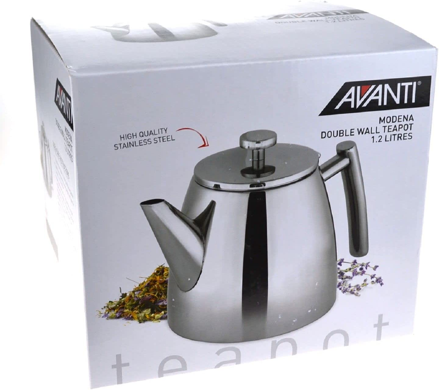 Modena Double Wall Tea Pot, Silver, 15137 image number 3