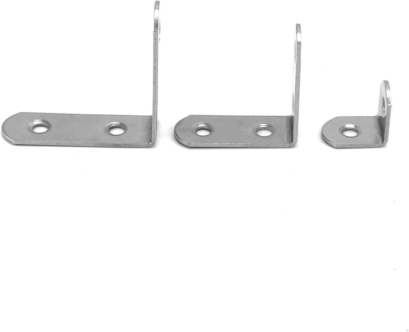 QWORK L Brackets for Wood , 28Pcs Corner Brace , Stainless Steel , 16X20Mm , 16X40Mm , 16X50Mm , 90 Degree L Shaped Brackets for Furniture Fixation image number 1