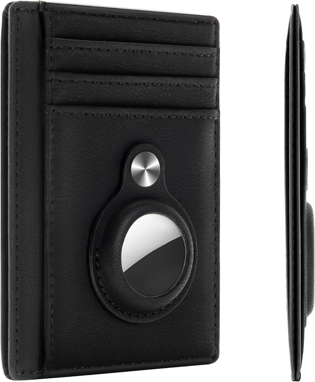 Hawanik Slim Minimalist Front Pocket Air Tag Wallet, Mens Wallet with Airtag Holder, Black, Minimalist, Minimalist