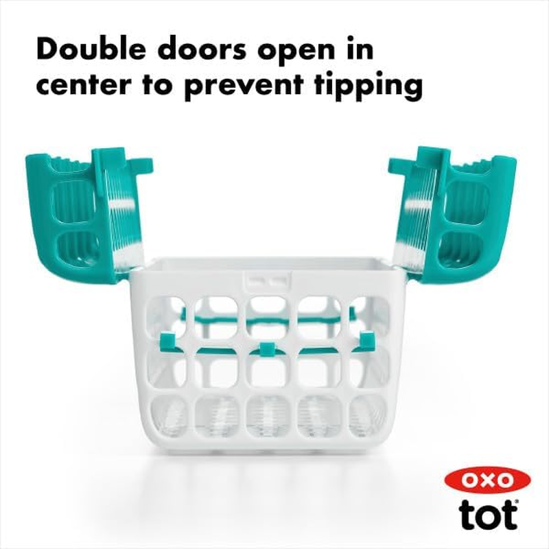 OXO Tot Dishwasher Basket for Bottle Parts & Accessories, Teal, 1 Count (Pack of 1)