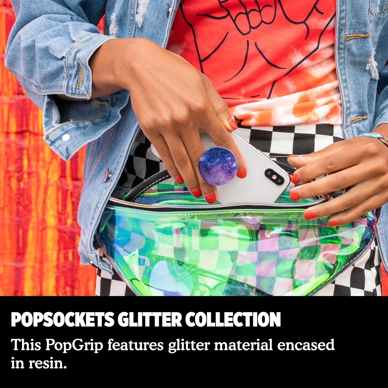 Popsockets: Popgrip with Swappable Top for Phones & Tablets - Glitter Nebula image number 5