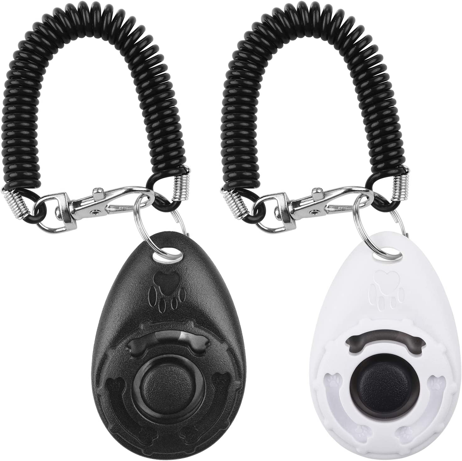 Dog Clickers, Diyife [2 PCS] Dog Training Clickers with Wrist Strap, [Lightweight] Pet Behavioral Training Tools for Puppy, Cats, Birds, Hamsters,For Pet Lovers (Black&Green)