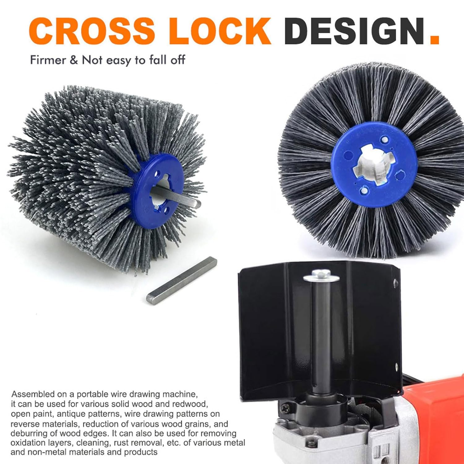 Burnishing Polishing Machine Accessories, Angle Grinder Converter Adapters, Angle Grinder Attachment M14 Adapter with Burnishing Wheel, Wire Drawing Attachment image number 4