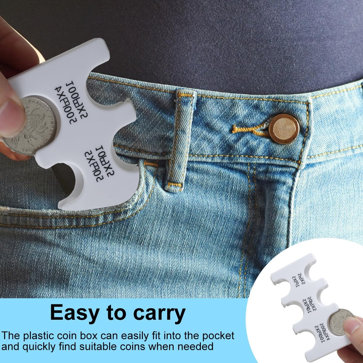 4Pcs Japanese Yen Coin Holder, Portable Yen Coin Case with 6 Slots, Space Saving Yen Coin Organizer and Storage for Coins,Reusable Yen Coin Dispenser for Shopping Travel Women Men image number 4