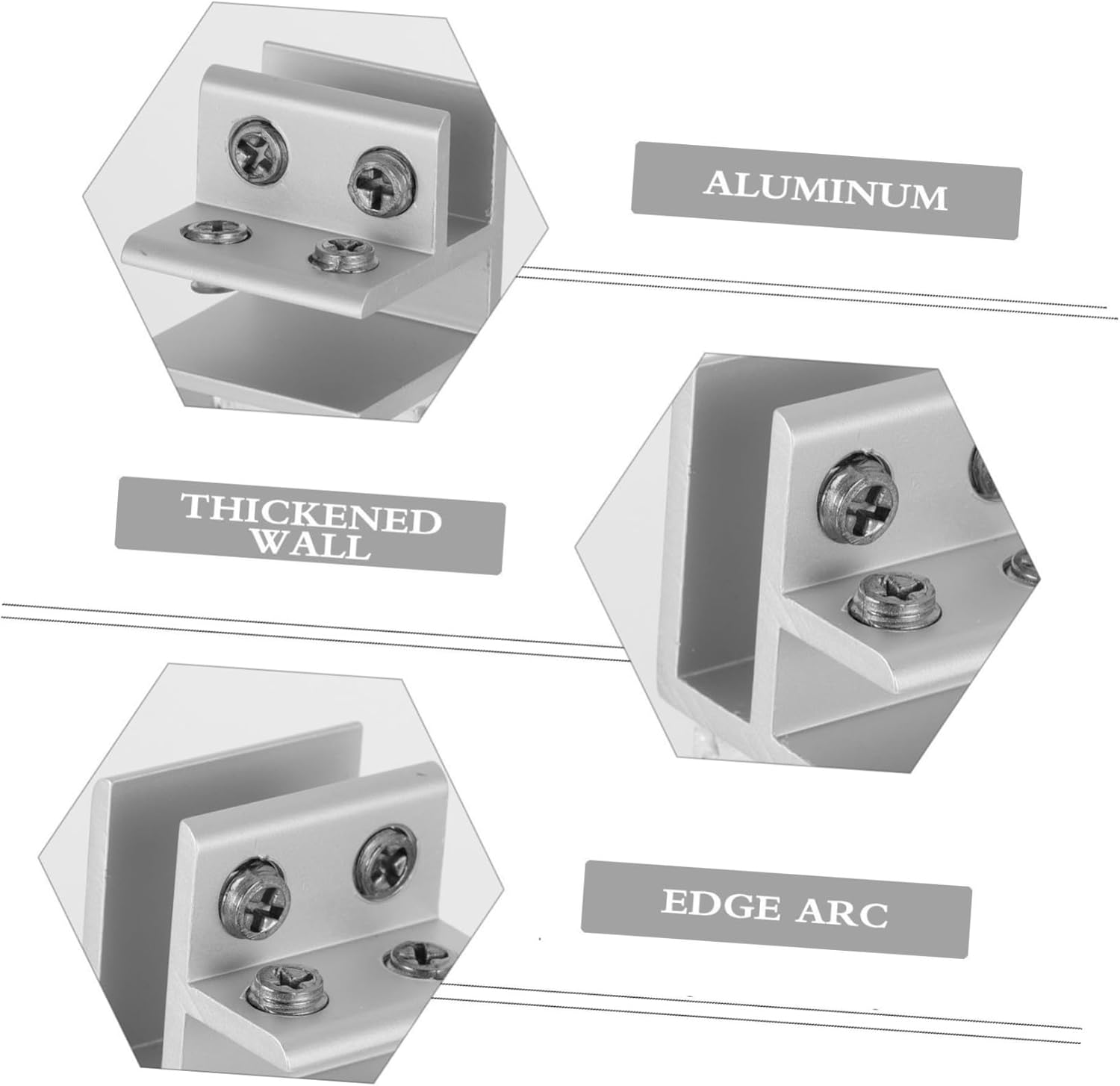 ARTIBETTER Aluminium Alloy Glass Clamp Brackets 4Pcs 90&deg;C for 10-12Mm Easy Install image number 3