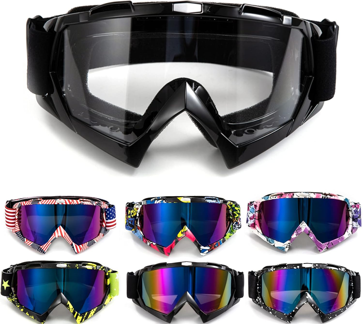 Motorcycle Goggles Motocross Dirt Bike Glasses ATV off Road Racing Mx Riding Goggle Windproof anti Fog UV Ski Goggles