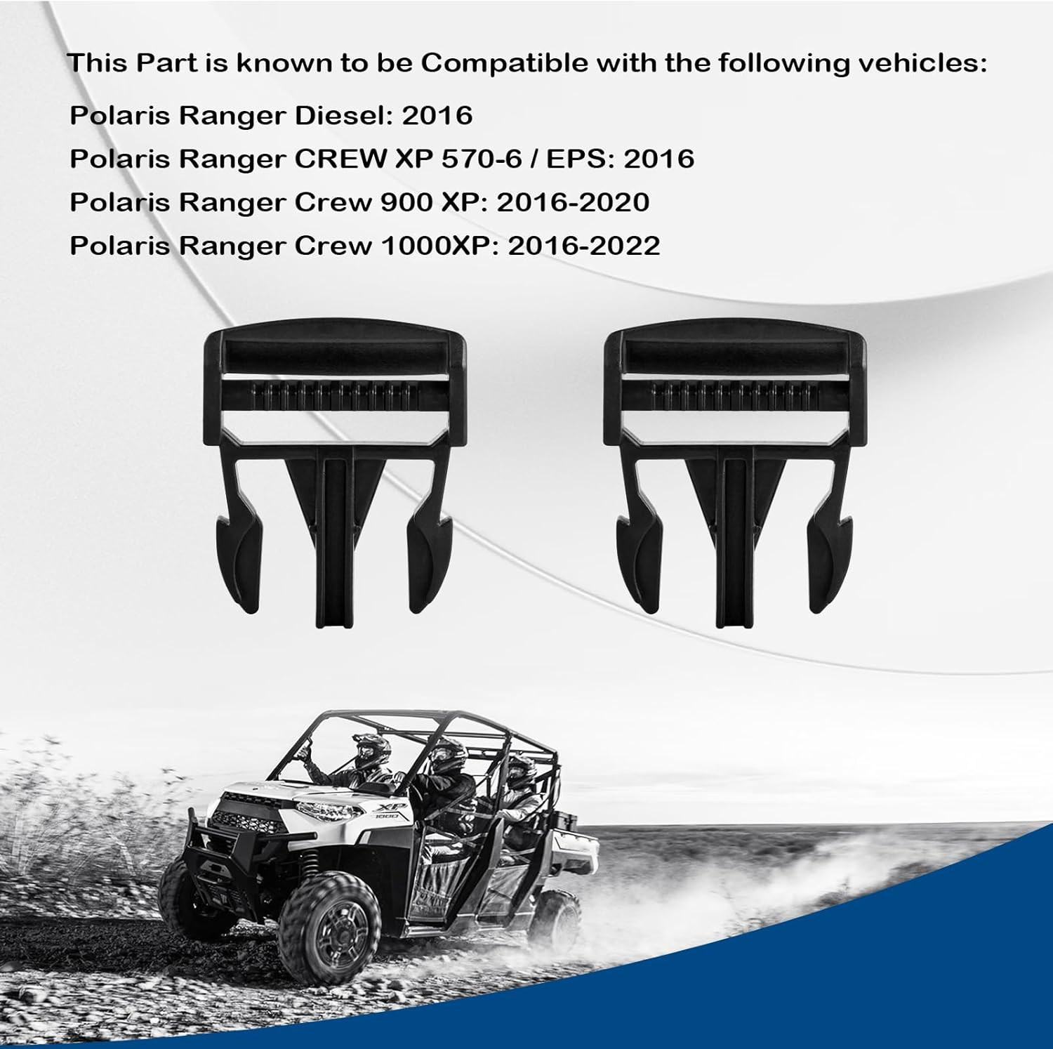 UNIGT 2 Pack Door Net Buckle Clip Compatible with 2016-2022 Polaris Ranger Crew 900 1000 XP Factory Mesh Door Side Safety Net Fastener 40Mm Male Buckle Replace 5452505 image number 5