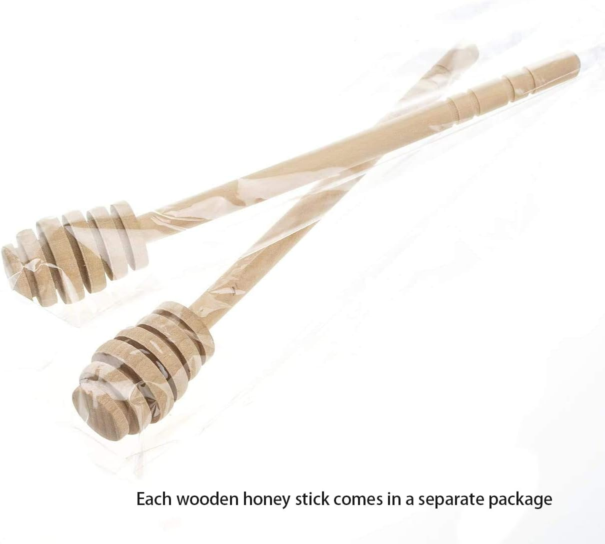 4 Pcs (6.3 Inches) Wooden Honey Mixing Stirrer Honey Dipper Sticks Honey Comb Stick Honey Spoon Collecting Dispensing Drizzling Jam