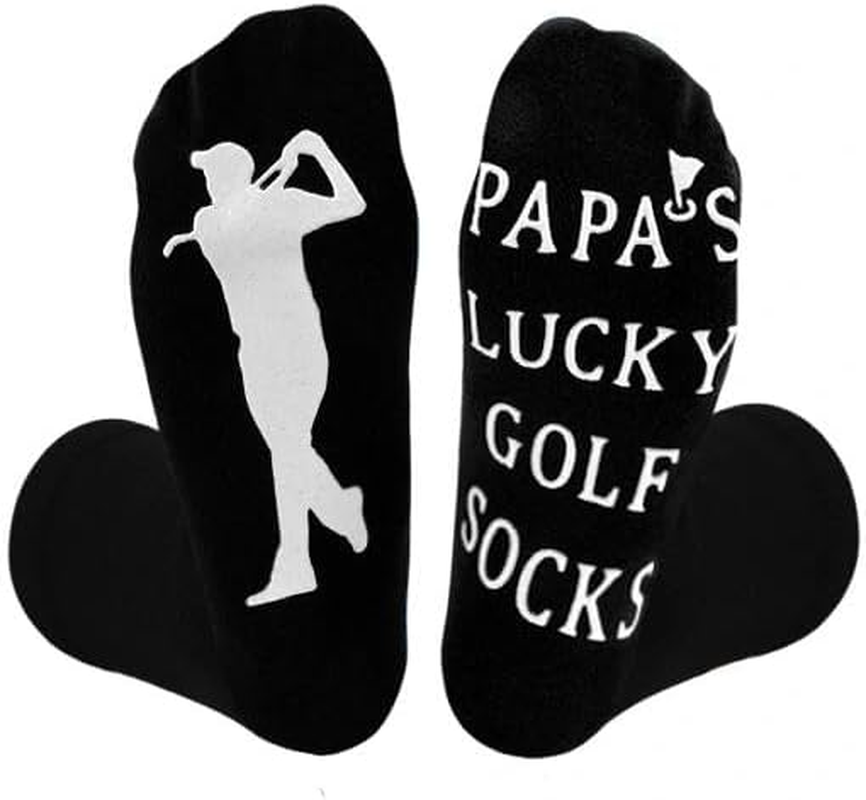 Papa Christmas Birthday Gifts for Daddy Grandfather Golf Lover Presents Socks for Father Grandpa Sports Person Crew Sock for Men Holiday Present for Dad Pop Pop Golfing Socks for Grandad image number 4