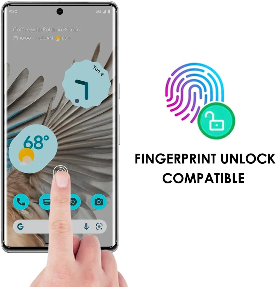 [3 Pack]Pixel 7 Pro Screen Protector Tempered Glass, Akcoo UV Full Screen Adhesive [LOCA Liquid Tech][Fingerprint Sensor Compatible] Glass Protector for Google Pixel7 Pro 5G - For Pixel 7 Pro (Hd Glass) image number 5