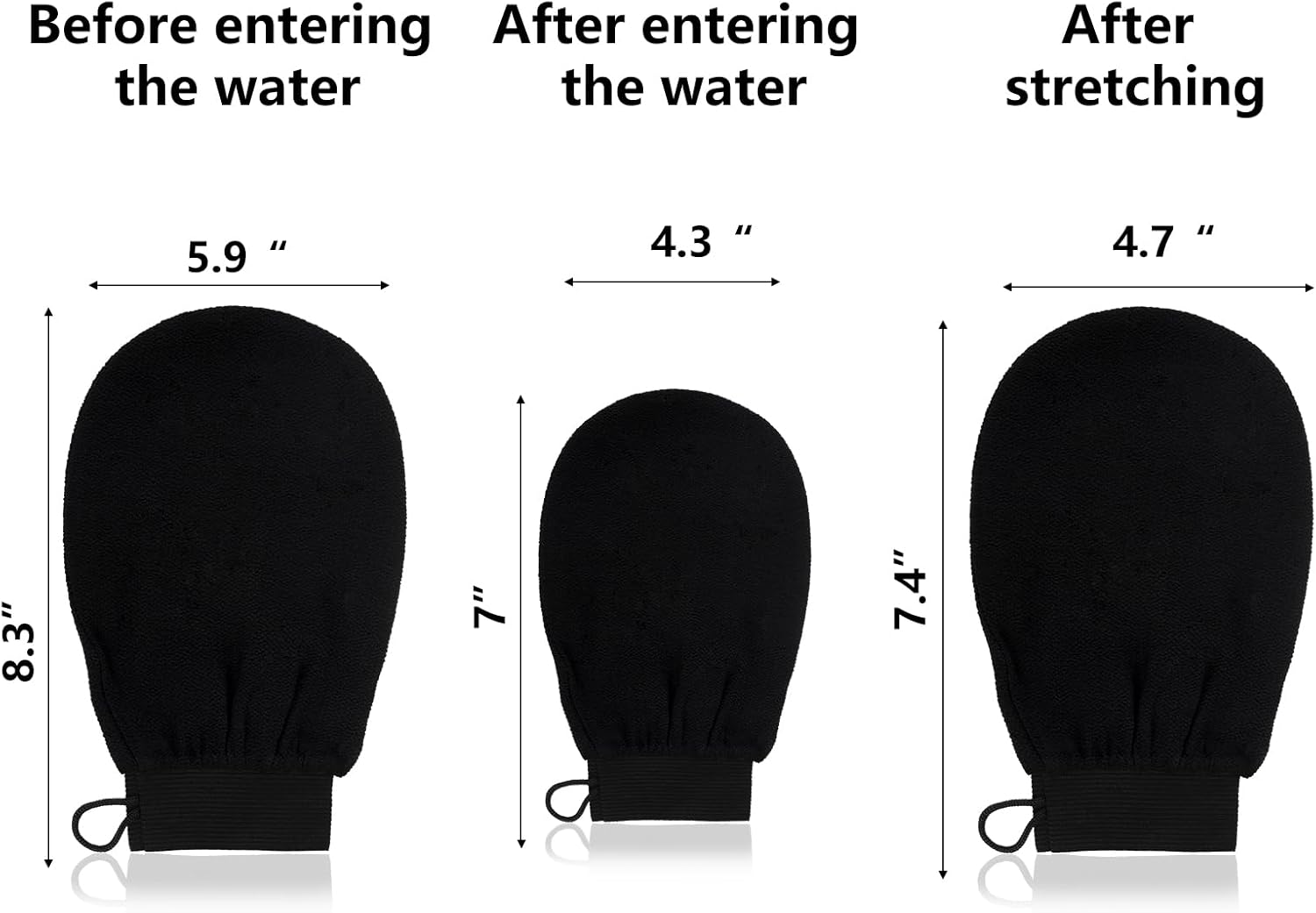 4 Pack Exfoliating Gloves, Gentle Viscose Body Scrub Gloves, Dead Skin Remover Exfoliating Mitts for Deep Body Cleansing (Black) image number 4