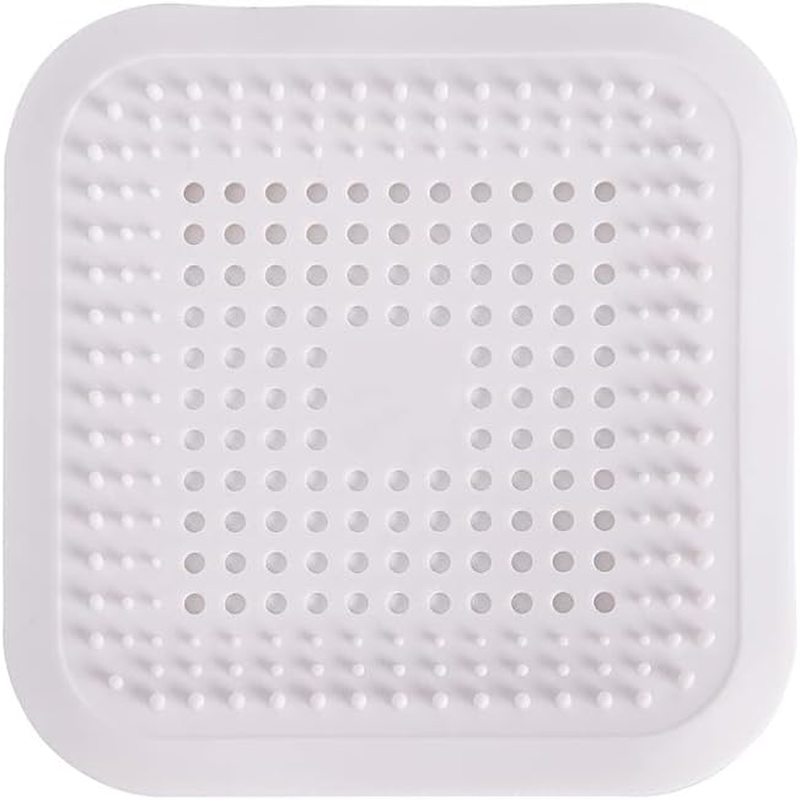 2 Pcs Shower Drain Strainer Hair Catcher Silicone Filter Cover Protector for Stainless Metal Strainer Bathtub Stopper for Bathroom Kitchen Floor Drain (White) image number 2