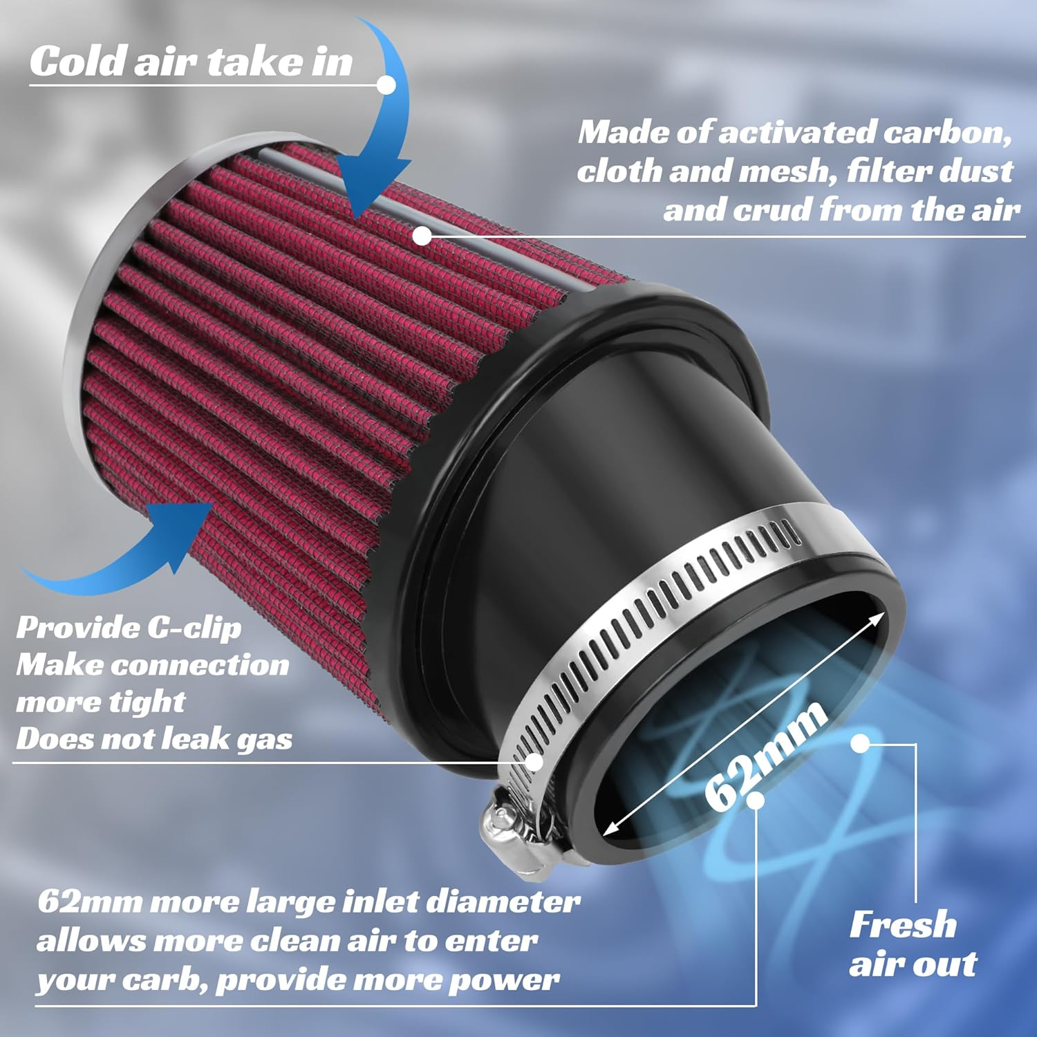 YOXUFA 212Cc Carburetor Exhaust Pipe Muffler Stage 2 Kit for Predator 212Cc 224Cc 196Cc 200 6.5Hp Engine Coleman CT200U BT200X CT200U-EX Baja Warrior MB200 GX160 Mini Bike Go Kart Parts - Black image number 7