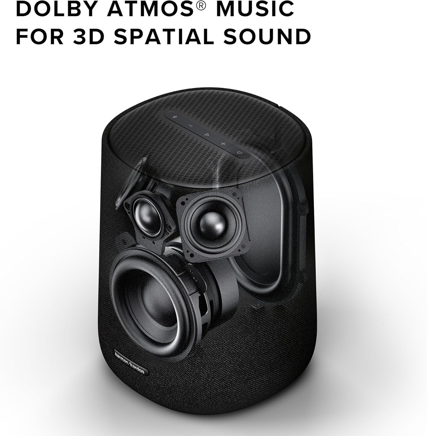 Harman Kardon Enchant Speaker, Dolby Atmos Music for 3D Spatial Sound, Bluetooth and Wi-Fi with Airplay, Chromecast Built-In and Spotify Connect, Distinguished Design, Black image number 5