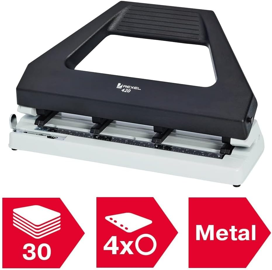 Rexel Punch 4H 30 Sheet V430 Blk/Gry