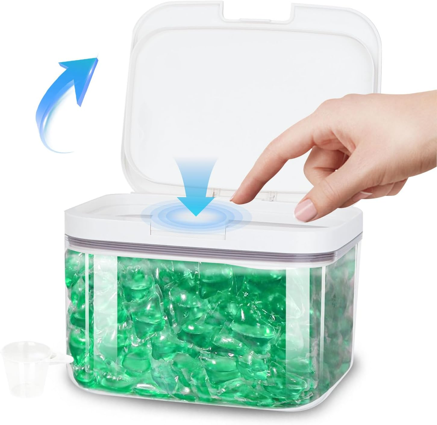 Sunal Laundry Pods Storage Container for Room Organization, 2.8L Large Capacity Laundry Powder Container with Airtight Lid for Detergent, Scent Booster Storage image number 5