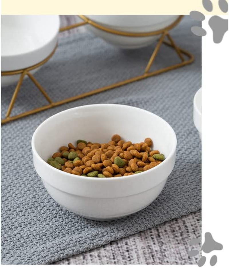 Cat Bowls, Double Ceramic Pet Bowls with 15&deg;Tilted Raised Stand for Food and Water, anti Vomiting Cat Dish Feeder, Perfect for Puppy Cats and Small Dogs (Single Bowl) image number 4