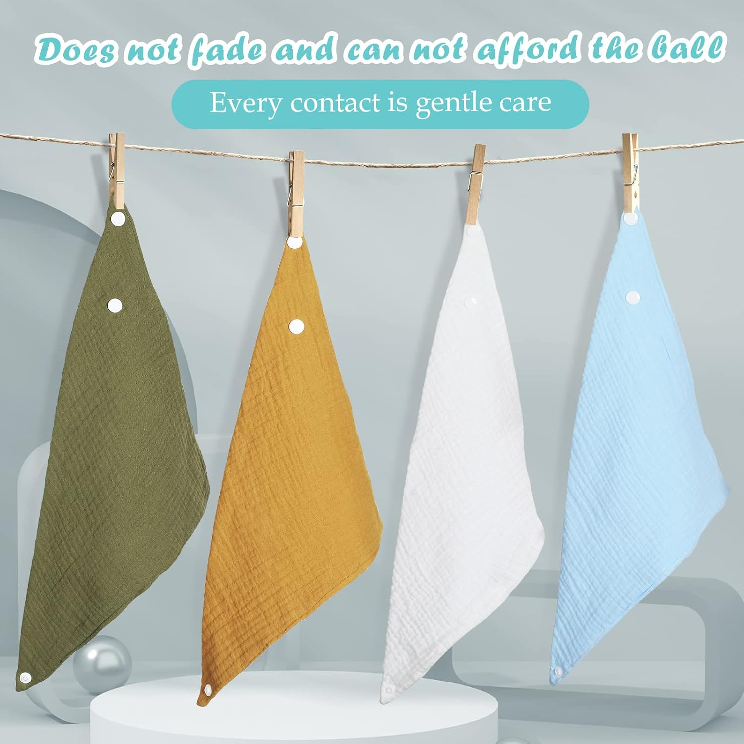 WD&CD Baby Bandana Drool Bib (4 Pack) Adjustable Absorbent Soft Snap Drool Bibs for Baby Girls and Boys-C image number 5