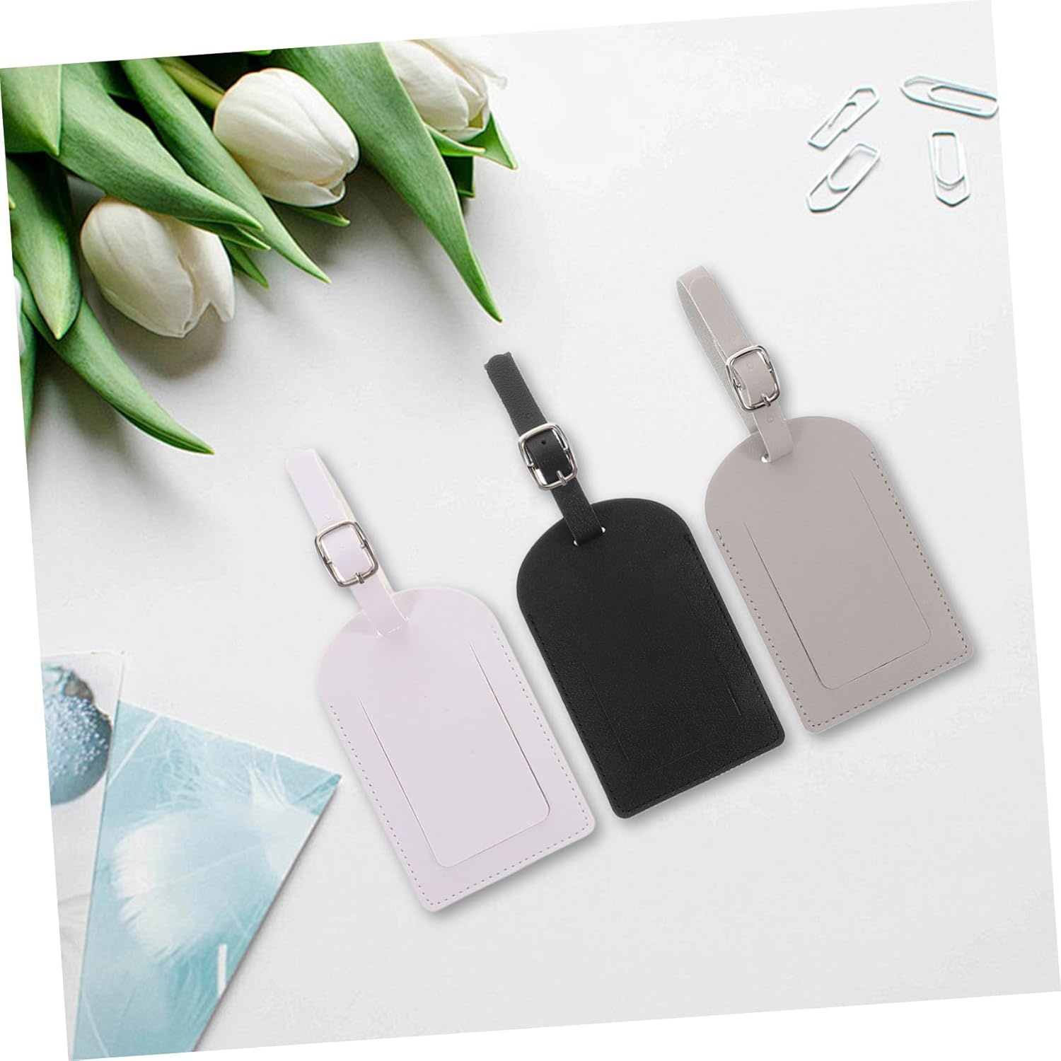 LIFKOME 3Pcs Pu Luggage Tags for Suitcase Travel Labels Airplane Boarding Pass Design for Easy Identification and Efficient Luggage Management image number 6