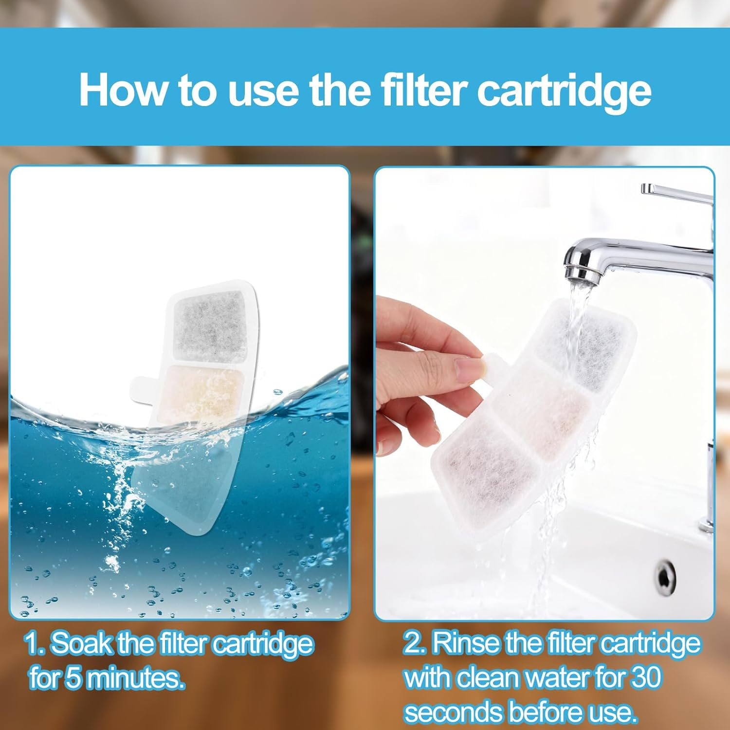 18Pcs Cat Water Fountain Filters for Hard Water, with Filter Cottons Reduces Limescale & Bad Smell Compatible with Oneisall PW04 3.5L Wireless Pet Fountain Long Lasting Filter Cartridges image number 1