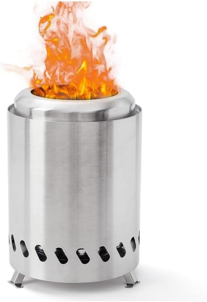 Camping Stove Portable Smoke-Free Barbecue Stove, Mini Courtyard Firewood Stove, Outdoor Camping Stove (Stainless Steel, 5.5 Inch) image number 4