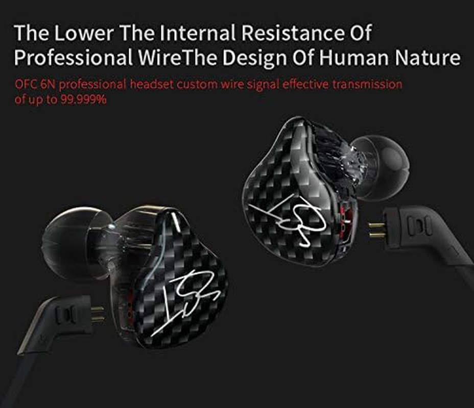 KINBOOFI KZ ZST In-Ear Headphones, Color Balanced Hybrid Dual Driver Headphones, Hifi Earbuds Bass Headset In-Ear Headphones (Black, No Mic) image number 4