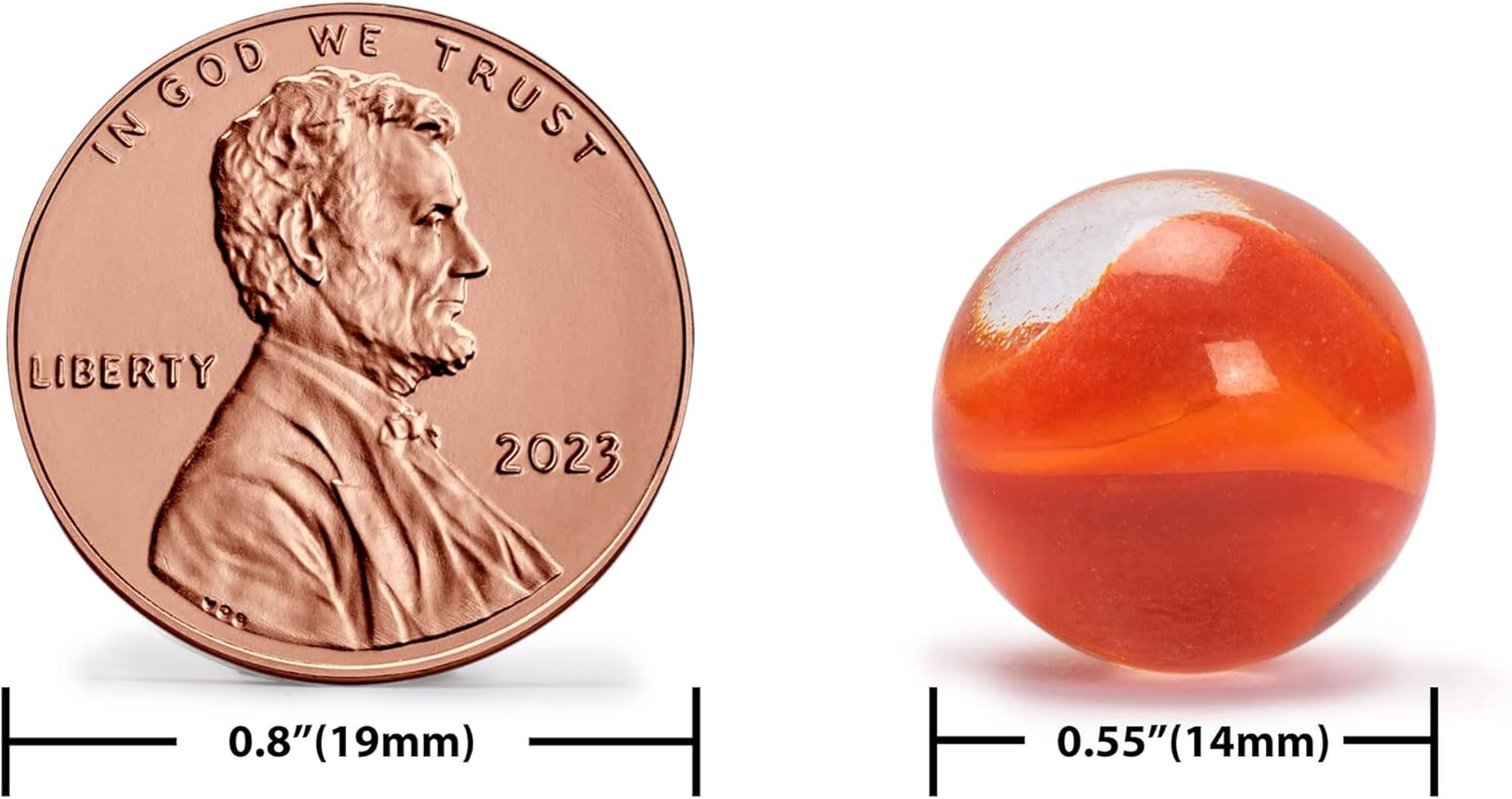 Yellow Mountain Imports 60 Pieces Translucent Chinese Checkers Glass Marbles with Petal Design - 14 Millimeters image number 4