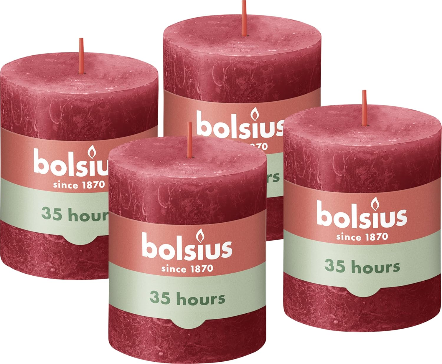 Bolsius Rustic Pillar Candles - Light Grey - Pack of 4-8 X 7 Cm - Decorative Household Candles - Length Burning Time 35 Hours - Unscented - Natural Plant Wax - without Palm Oil image number 6