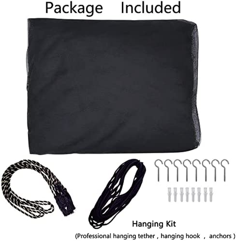 Mosquito Net for Bed Canopy, 4 Corner Post Curtains Bed Canopy Elegant Mosquito Net Set, Stick Hook &Profession Rope for Net, Screen Netting Canopy Curtains, Full/Queen/King (Black) - Black image number 2