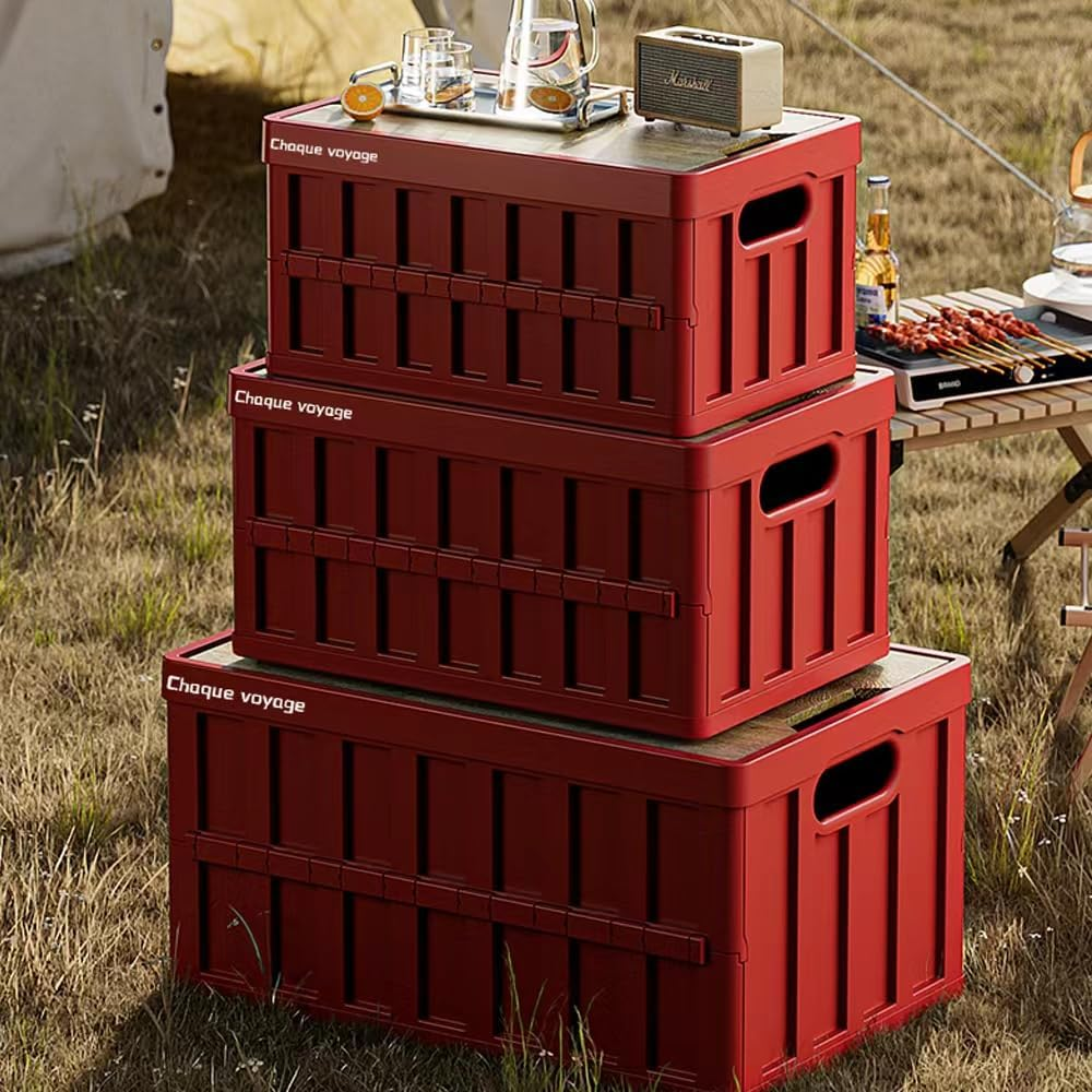 Storage Bins Camping Foldable Automobile Storage Box (20L) 3-In-1 Foldable Camping Box - Collapsible Storage + Seat + Side Table, Multifunctional for Camping, Hiking, Outdoor Activities image number 6