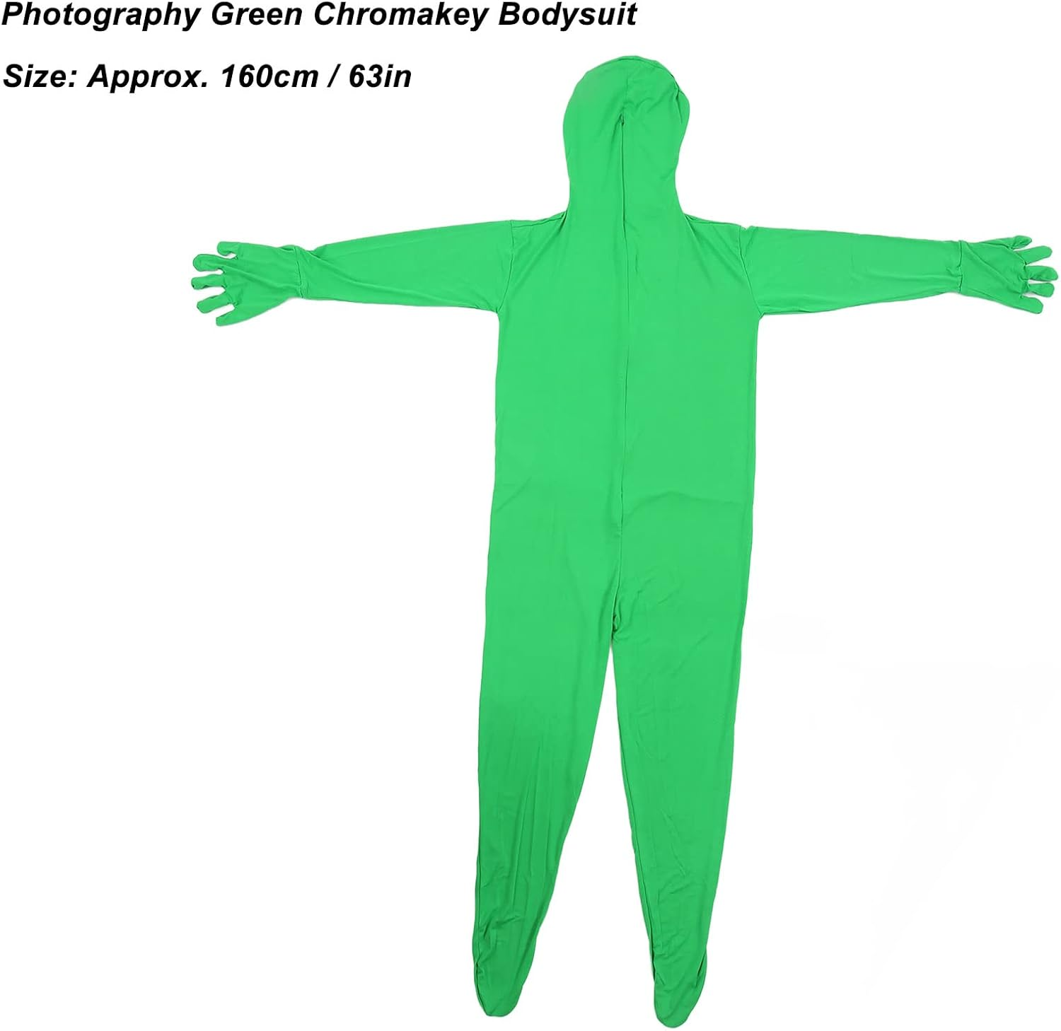 Green Chromakey Bodysuit, Unisex Photography Chromakey Body Suit, Full Body Zentai Disappearing Costume Green Bodysuit, Portable Reusable for Live Broadcast, Special Effects Post image number 5
