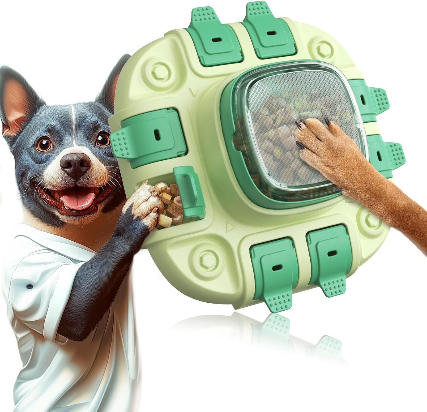 KADTC Dog Puzzle Toys W/Button Mind Games Level 2 in 1 Food Dispenser Slow Feeder Treat Puzzles Puppy Mental Stimulation Game Interactive Keep Them Busy Boredom Buster for Small/Medium/Large Dogs AU