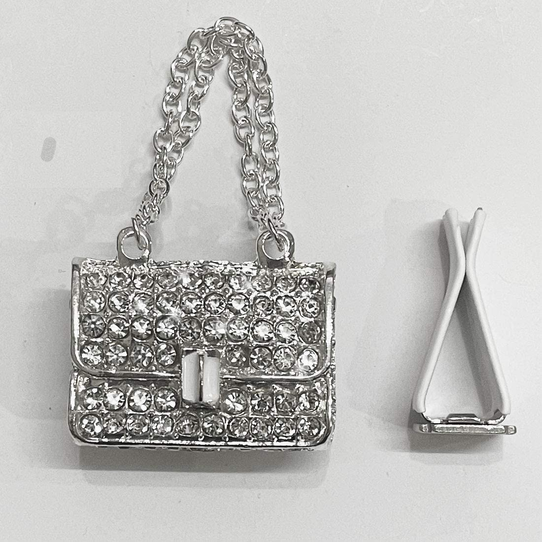 Crystal High Heel Shoe & Magic Bag & Crystal Crown Car Air Vent Clip Charm Sparkly Bedazzled Rhinestone Car Accessories，Car Interior Decoration Charm，Rhinestone Cute Car Decor Girls image number 5
