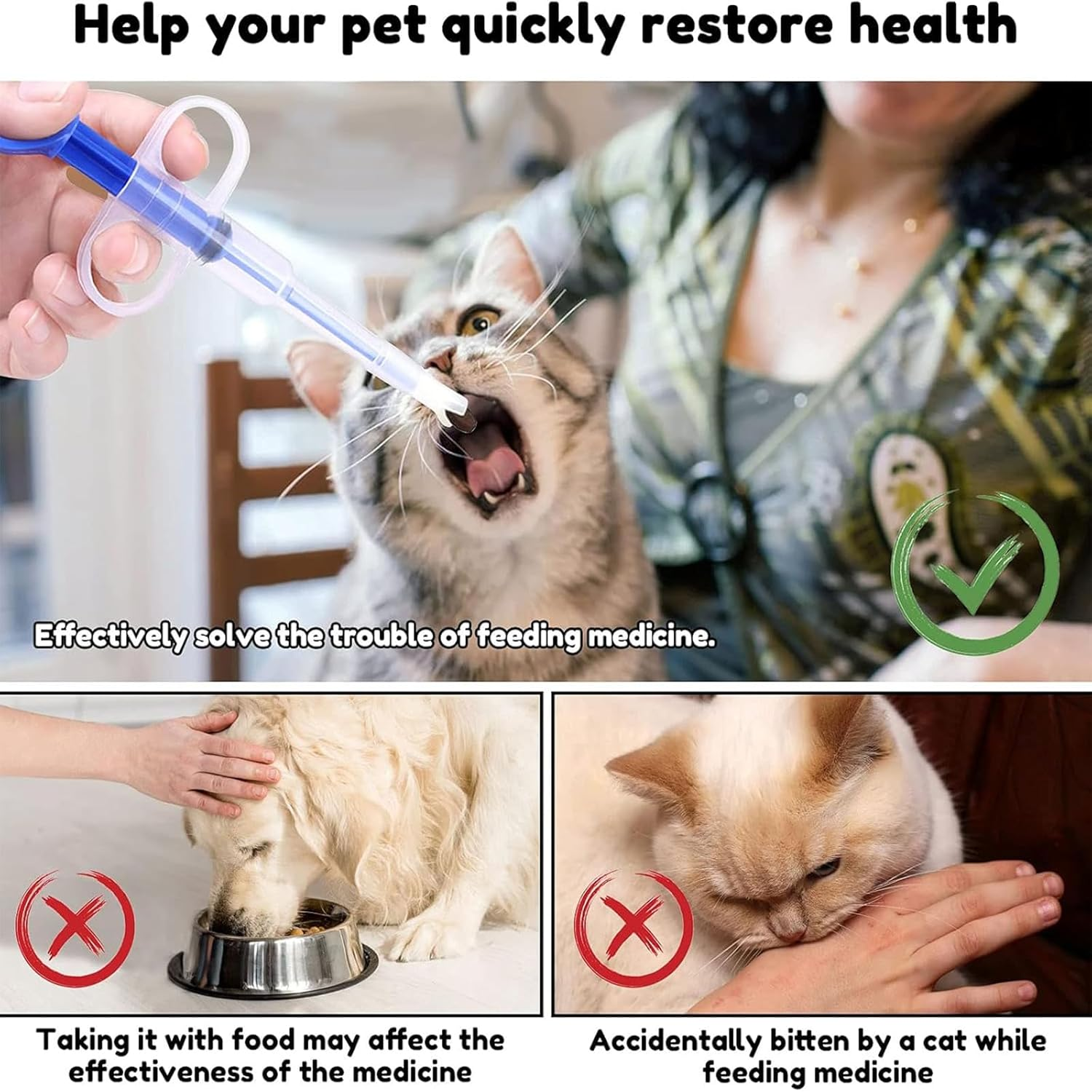 Pet Pill Dispenser Medicine Feeder Pet Is Given Medicines Medical Feeding Tool - Pet Pill Dispenser Syringes Super Durable and Reusable Extremely Convenient (3 Pack) image number 1