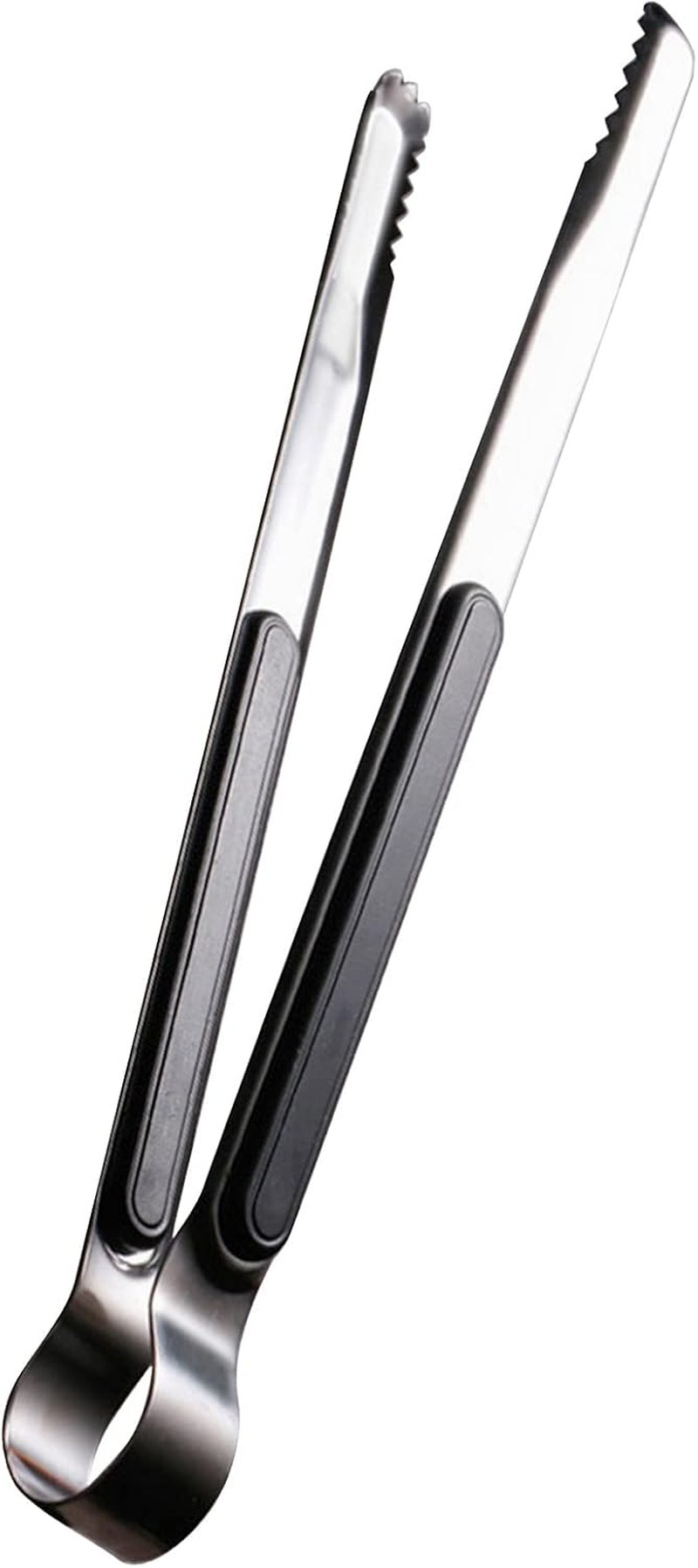 Cooking Tong, 10.0In Stainless Steel Tong with Secure Grip, Ideal for BBQ Food, Easy to Teeth Mouth Steak Clamp/Holder (All Black)