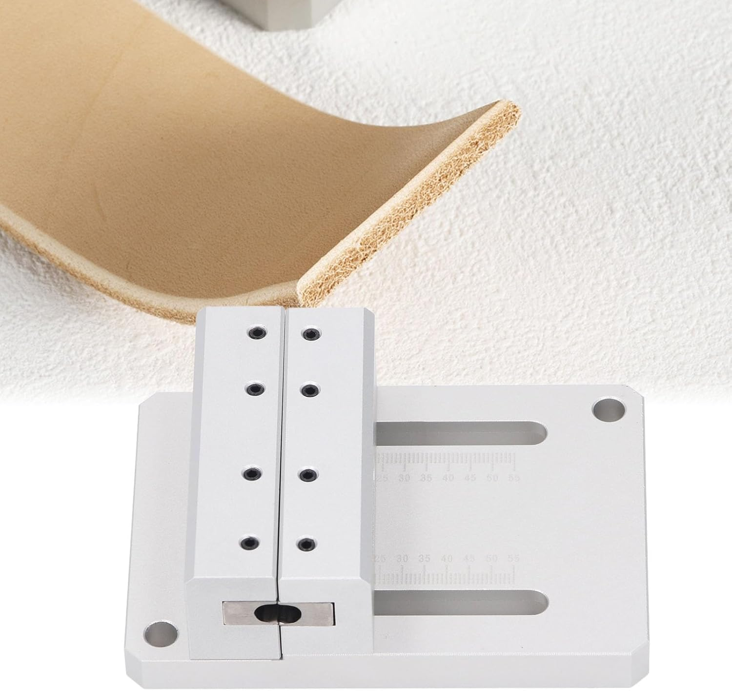 Leather Trimmer, 10-22Mm Width Adjustable Aluminium Alloy Steel Cutting Tool for Leathercraft, Shoe Repair, Furniture Making image number 3