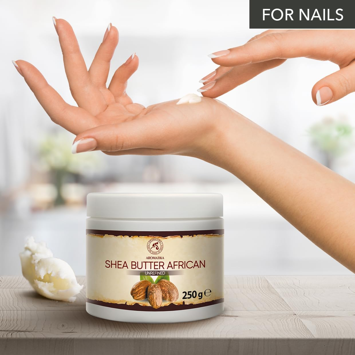 Shea Butter 200G - African Shea Butter - Ghana - Unrefined - 100% Pure & Natural - Cold Pressed - Best for Hair - Skin - Lip - Face - Body Care - Karite Shea Butter Aluminium Jar image number 1