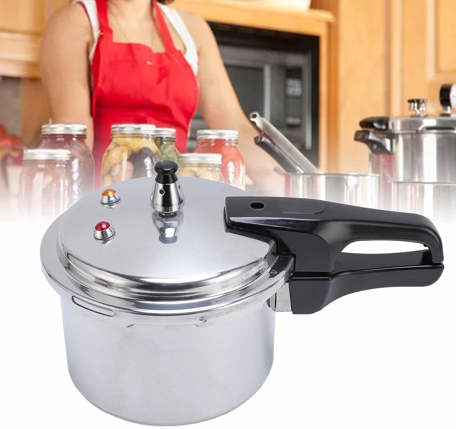 Pressure Cooker, Aluminium Alloy Pressure Canning Pot Cooker Explosion Proof, Large Capacity Rice Cookware Fast Cooking Suitable for Stovetops (20CM/4L) image number 4