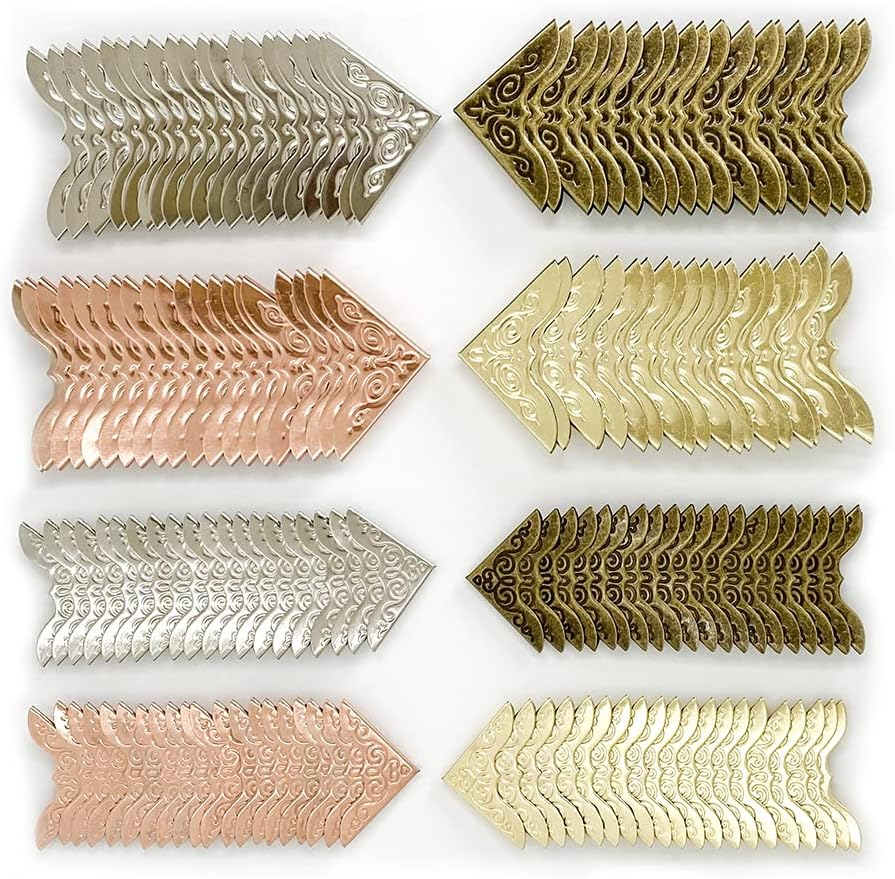 160 PCS Vintage Metal Book Corner Protector Guard Edge Cover Iron Angle Protectors Bronze Gold Decorative Covers for Scrapbooks Photo Albums Diary Notebooks Menus Folder Stamp Books, 4 Colors image number 5