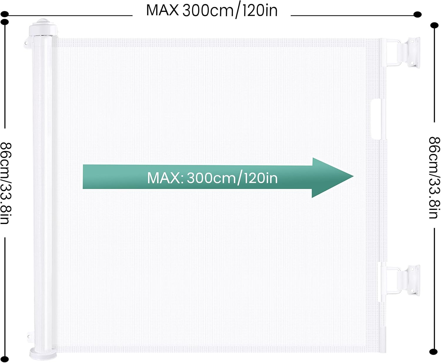 Retractable 3M Doorways Hallways Stairs Baby Gate Dog Pet Gate Indoor Outdoor Safety Gates White image number 4